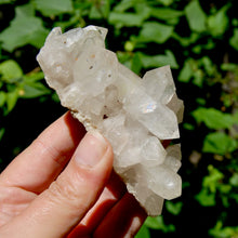 Load image into Gallery viewer, Raw Dow Channeler Clear Quartz Crystal Cluster, Limonite Specular Hematite, Zambia
