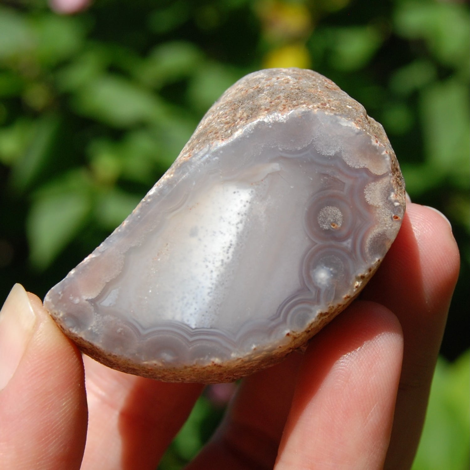 Pink Botswana Agate Semi Polished Crystal Nodule