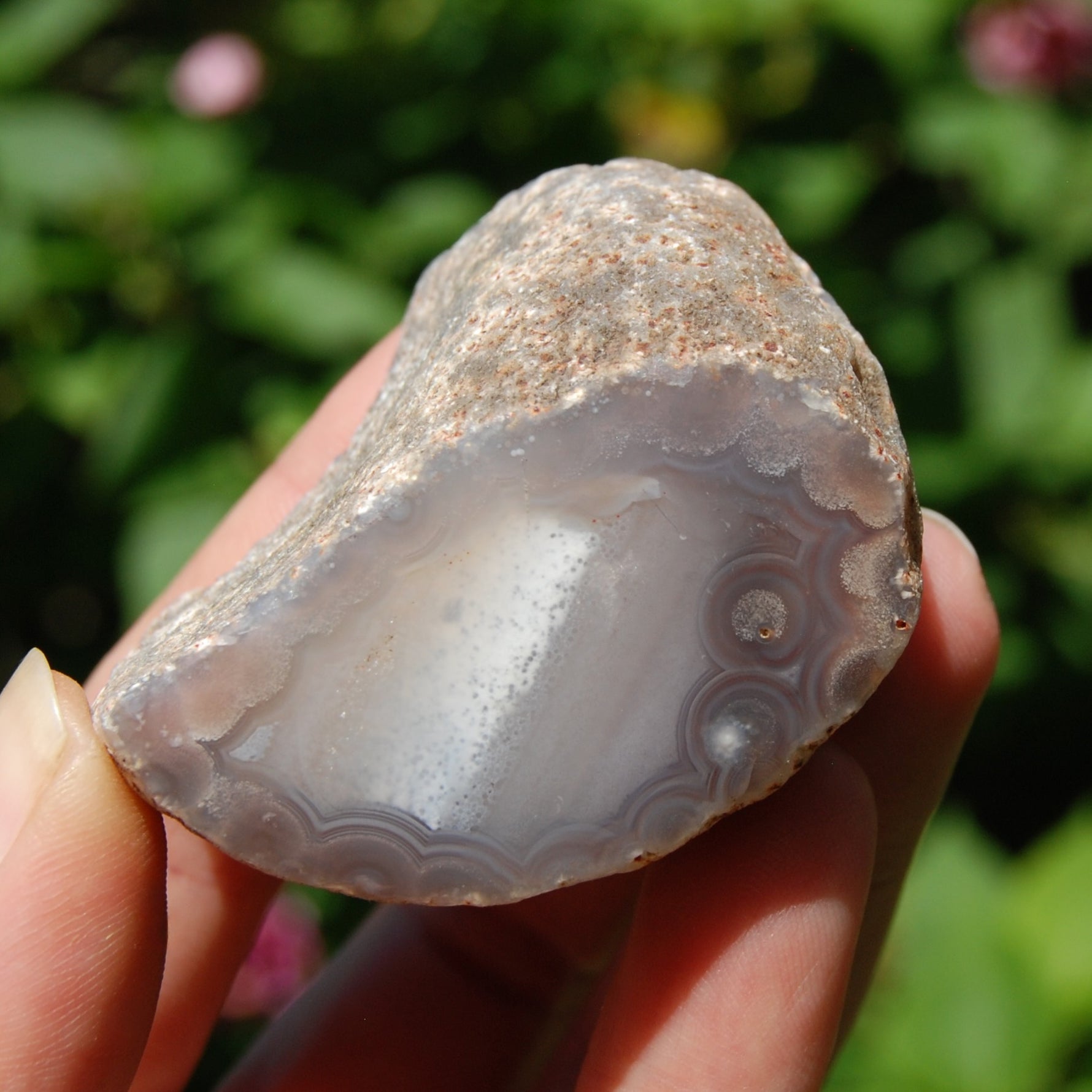 Pink Botswana Agate Semi Polished Crystal Nodule
