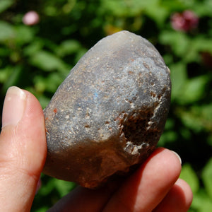 Crystallized Pink Botswana Agate Semi Polished Crystal Nodule