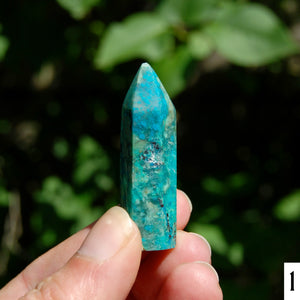 Phoenix Stone Ajoite Malachite Azurite Chrysocolla Quartz Crystal Tower, Messina Mine