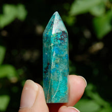 Load image into Gallery viewer, Phoenix Stone Ajoite Malachite Azurite Chrysocolla Quartz Crystal Tower, Messina Mine
