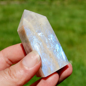 AAA Flashy Rainbow Moonstone Sunstone Crystal Tower