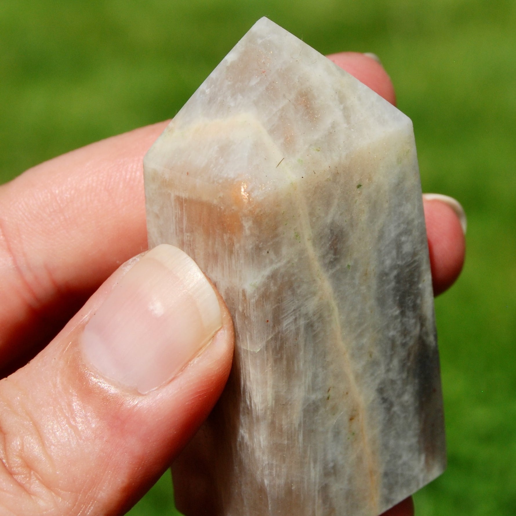 AAA Flashy Rainbow Moonstone Sunstone Crystal Tower