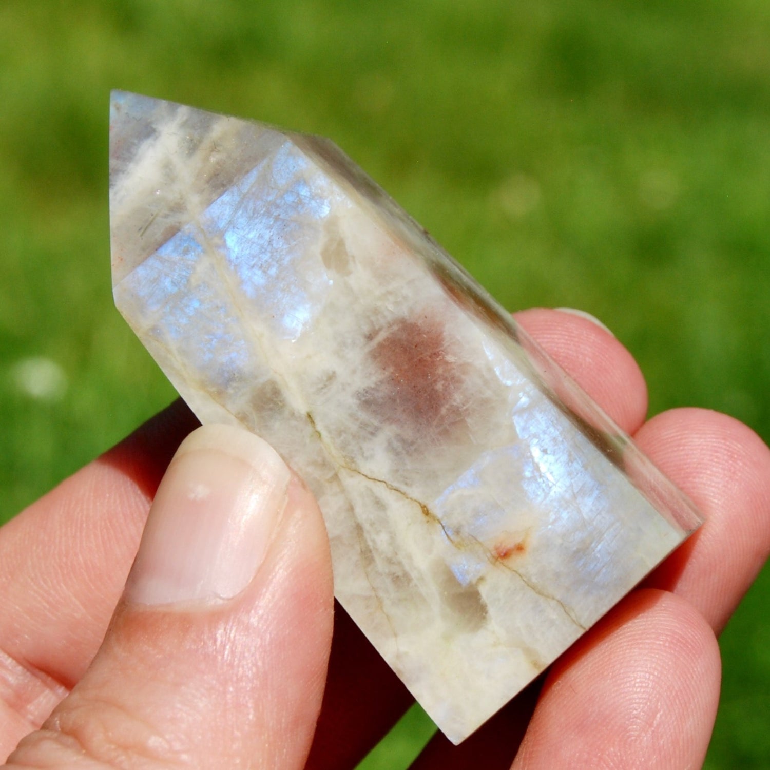 Flashy Rainbow Moonstone Sunstone Crystal Tower