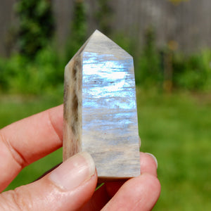 AAA Flashy Rainbow Moonstone Sunstone Crystal Tower