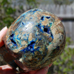 Azurite Malachite Matrix Carved Crystal Skull