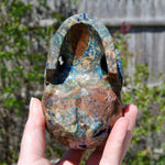 Azurite Malachite Matrix Carved Crystal Skull