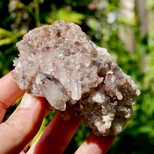 Phantom Pyramid Hematoid Quartz Crystal Cluster, Red Specular Hematite