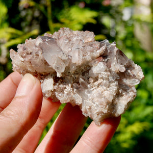 Phantom Pyramid Hematoid Quartz Crystal Cluster, Red Specular Hematite