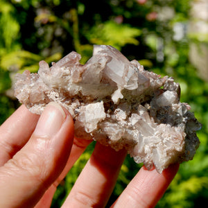 Phantom Pyramid Hematoid Quartz Crystal Cluster, Red Specular Hematite