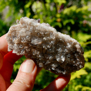 Phantom Pyramid Hematoid Quartz Crystal Cluster, Red Specular Hematite