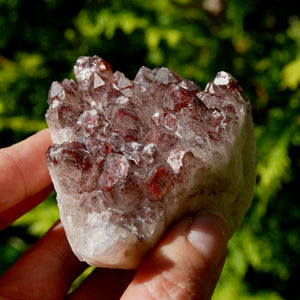 hantom Pyramid Hematoid Quartz Crystal Cluster, Red Specular Hematite, Zambia