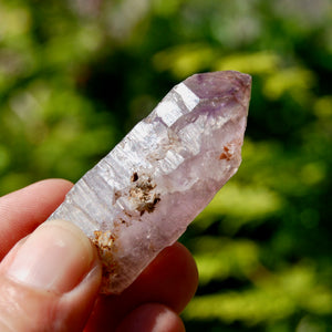 DT Smoky Amethyst Quartz Crystal Elestial, Specular Hematite Amethyst