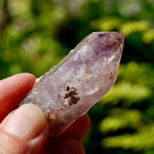 DT Smoky Amethyst Quartz Crystal Elestial, Specular Hematite Amethyst