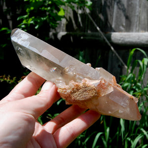 Channeler Cross Pink Shadow Smoky Lemurian Seed Quartz Crystal Starbrary Cluster, Brazil