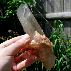 Channeler Cross Pink Shadow Smoky Lemurian Seed Quartz Crystal Starbrary Cluster, Brazil