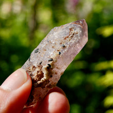 Load image into Gallery viewer, DT Smoky Amethyst Quartz Crystal Elestial, Specular Hematite Amethyst
