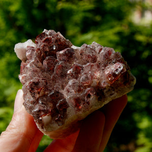 hantom Pyramid Hematoid Quartz Crystal Cluster, Red Specular Hematite, Zambia