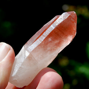 Curved Strawberry Pink Lemurian Seed Quartz Crystal Tantric Twin, Serra do Cabral, Brazil