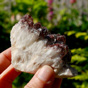 hantom Pyramid Hematoid Quartz Crystal Cluster, Red Specular Hematite, Zambia