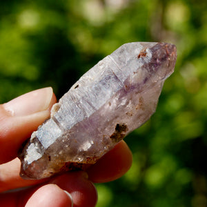 DT Smoky Amethyst Quartz Crystal Elestial, Specular Hematite Amethyst