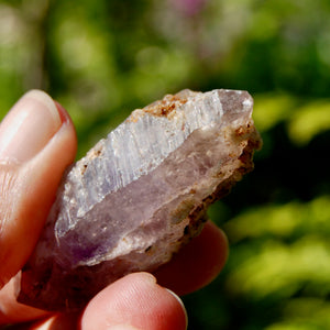 DT Smoky Amethyst Quartz Crystal Elestial, Specular Hematite Amethyst