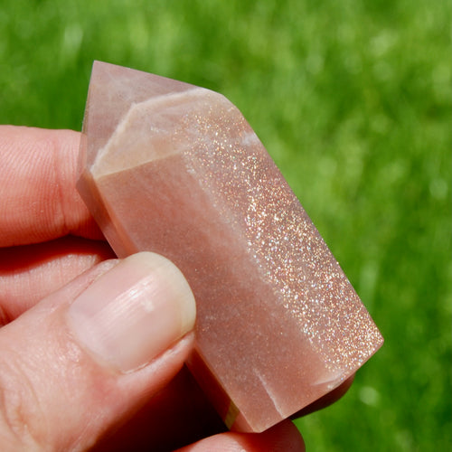 AAA Confetti Sunstone Crystal Tower, Top Quality Gem Sunstone Crystal Point