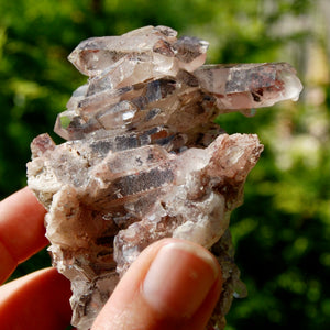 DT Floater Red Phantom Pyramid Hematoid Quartz Crystal Cluster, Specular Hematite, Zambia