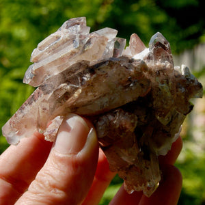 DT Floater Red Phantom Pyramid Hematoid Quartz Crystal Cluster, Specular Hematite, Zambia