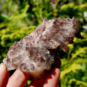 DT Floater Phantom Pyramid Hematoid Quartz Crystal Cluster, Specular Red Hematite