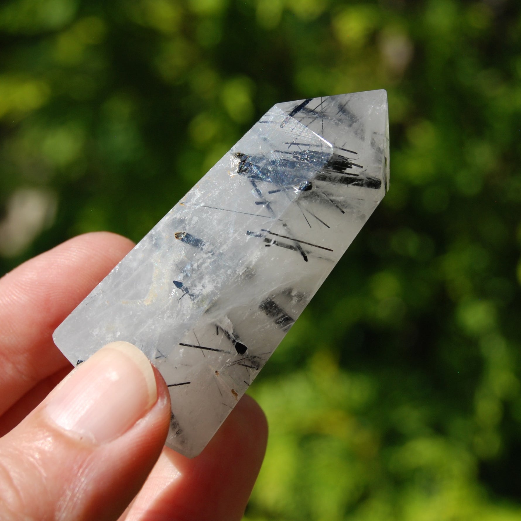 Black Tourmaline Quartz Crystal Tower