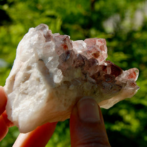 Phantom Pyramid Hematoid Quartz Crystal Cluster, Red Specular Hematite