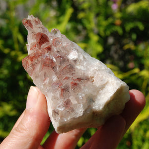 Phantom Pyramid Hematoid Quartz Crystal Cluster, Red Specular Hematite