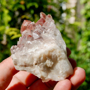 Phantom Pyramid Hematoid Quartz Crystal Cluster, Red Specular Hematite