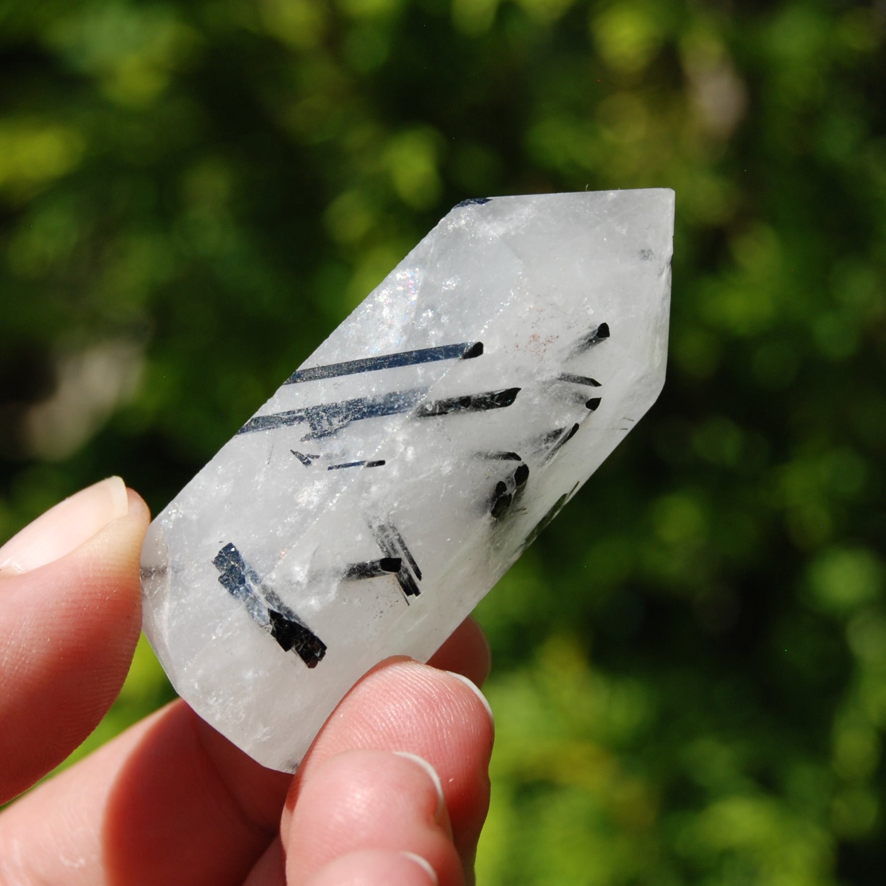 Black Tourmaline Quartz Crystal Tower