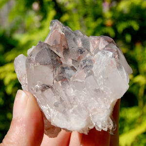 DT Floater Phantom Pyramid Hematoid Quartz Crystal Cluster, Specular Red Hematite