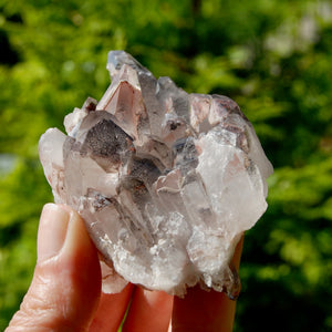 DT Floater Phantom Pyramid Hematoid Quartz Crystal Cluster, Specular Red Hematite