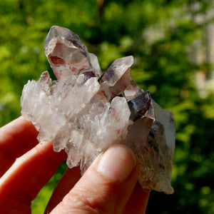 DT Floater Phantom Pyramid Hematoid Quartz Crystal Cluster, Specular Red Hematite