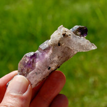 Load image into Gallery viewer, DT Smoky Fenster Amethyst Quartz Crystal Elestial Scepter, Specular Hematite Lepidocrocite Amethyst
