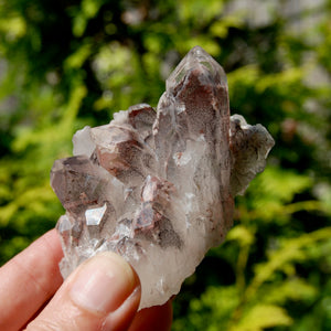 DT Floater Phantom Pyramid Hematoid Quartz Crystal Cluster, Specular Red Hematite