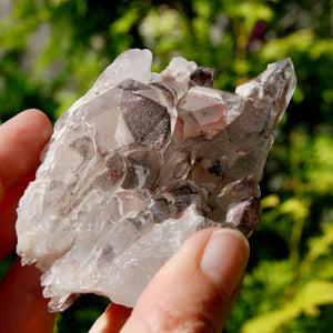 DT Floater Phantom Pyramid Hematoid Quartz Crystal Cluster, Specular Red Hematite