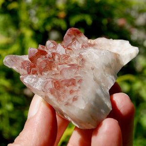 Phantom Pyramid Hematoid Quartz Crystal Cluster, Red Specular Hematite