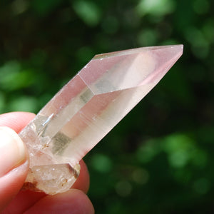 Rare Pink Lithium Lemurian Quartz Crystal