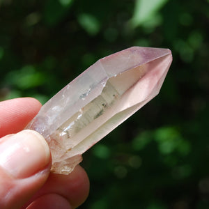 Rare Pink Lithium Lemurian Quartz Crystal