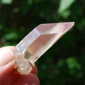 Rare Pink Lithium Lemurian Quartz Crystal