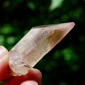 Rare Pink Lithium Lemurian Quartz Crystal