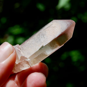 Rare Pink Lithium Lemurian Quartz Crystal