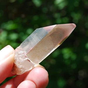 Rare Pink Lithium Lemurian Quartz Crystal