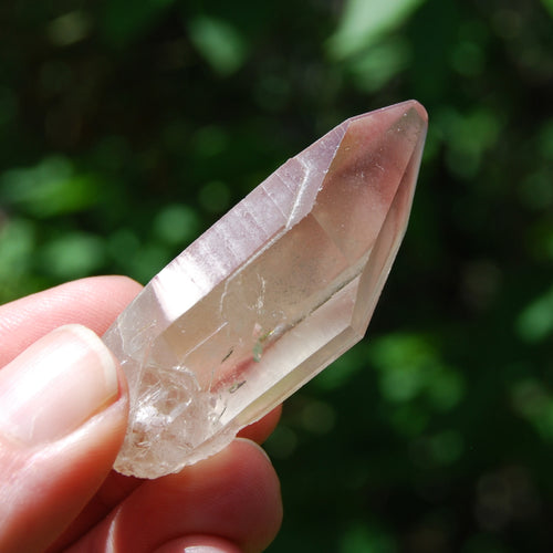 Rare Pink Lithium Lemurian Quartz Crystal